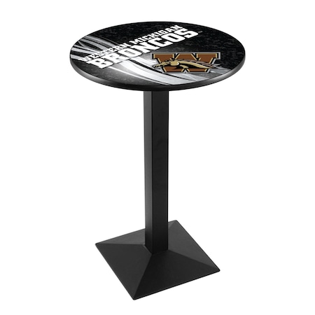 Holland Bar Stool Co 36" Blk Wrinkle Western Michigan Pub Table, 28" dia. Top L217B3628WestMI-D2